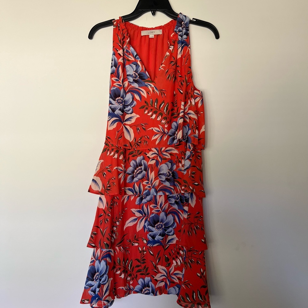 LOFT | FLORAL TIERED DRESS | M